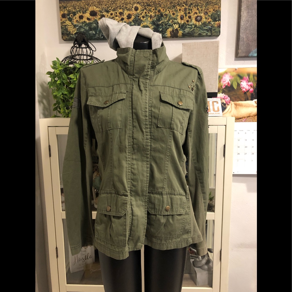 Ashley Brand Hooded Utility Jacket Size Xl